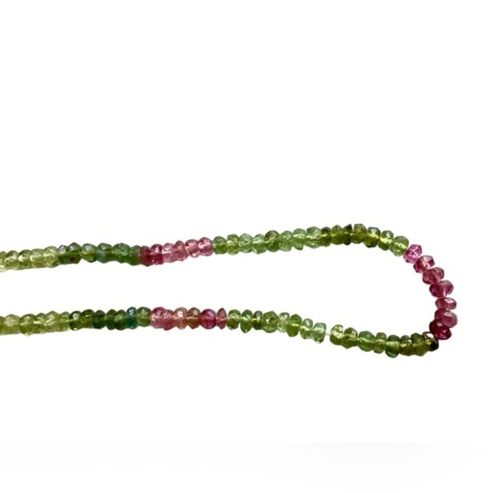 New! 15” Strand Pink Green Tourmaline Faceted